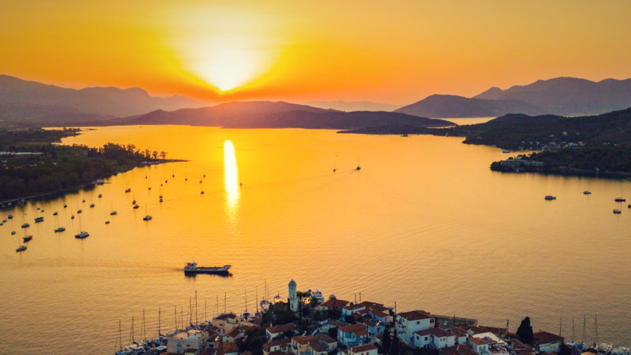 Poros Island Greece sunset