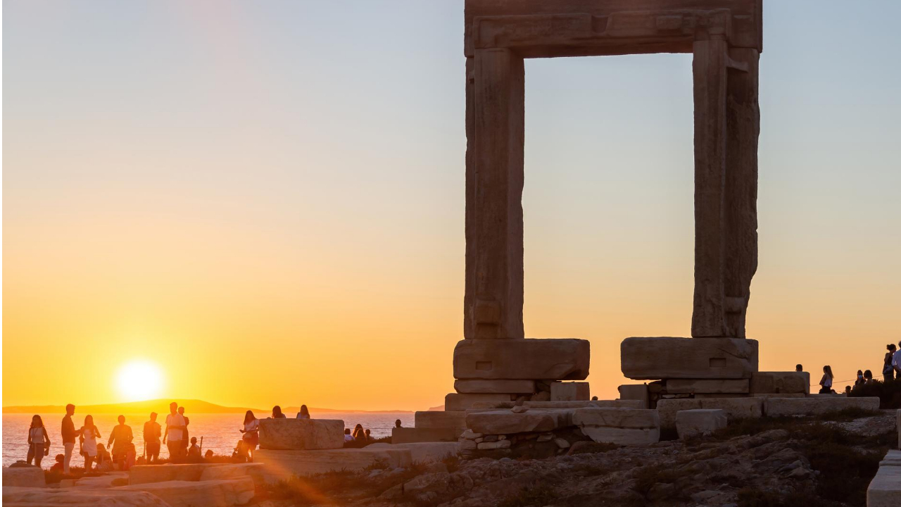 Sunset at the Temple of Apollo in Naxos