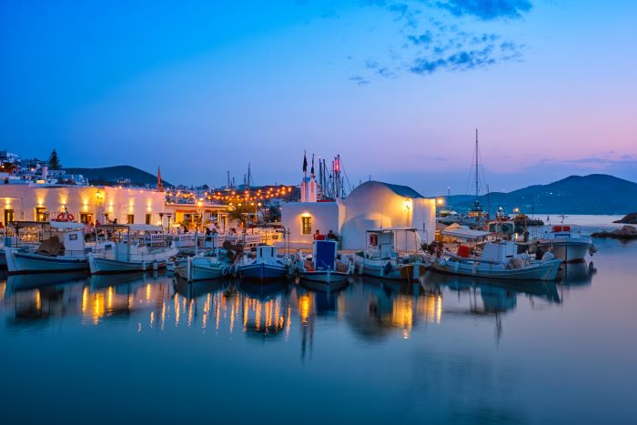 Picturesque Naousa Town on Paros Island Greece