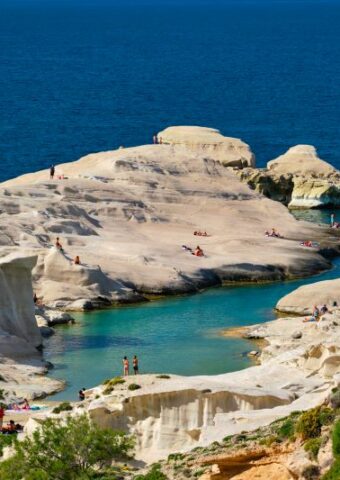 Sarakiniko beach on Milos island in Greece