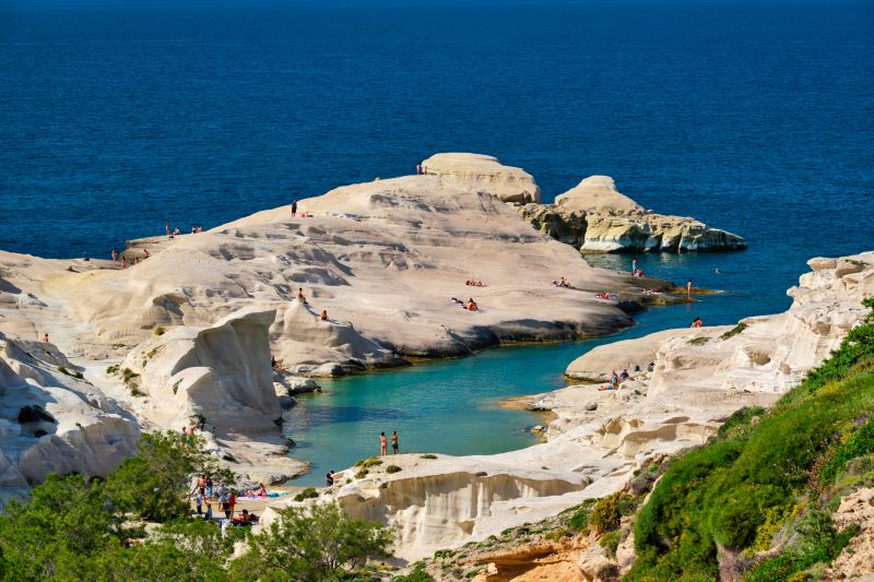 Sarakiniko beach on Milos island in Greece