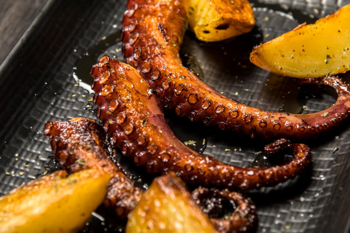 Greek food octopus-tentacles-grilled-with-potatoes